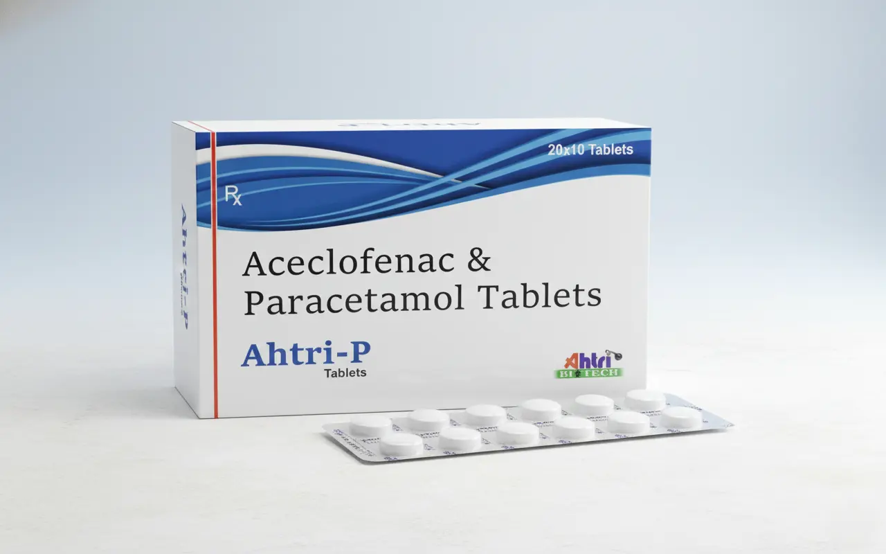 AHTRI-P Pain Relief Tablets Aceclofenac Paracetamol - Joint Pain Muscle Pain Fever Anti-Inflammatory Medicine
